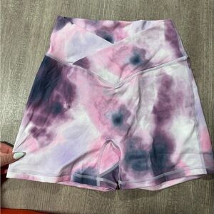 BuffBunny Siren Pink and Purple Tie-Dye Athletic Shorts